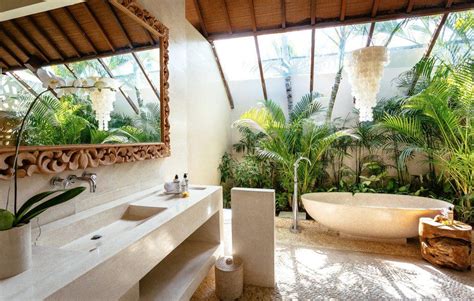 Stunning Luxurious Garden Bathroom With Stone Bath Bali Retreat Bliss