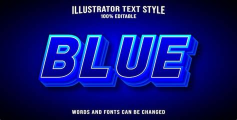 Premium Vector Blue Text Style Effect