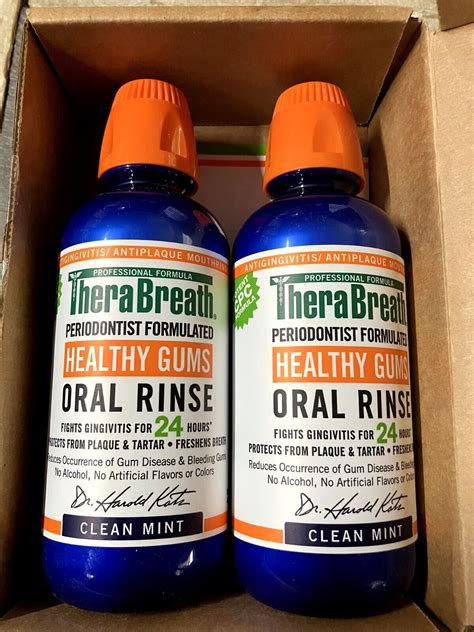 Therabreath® Healthy Gums Oral Rinse Clean Mint • 16 Fl Oz Each • 2