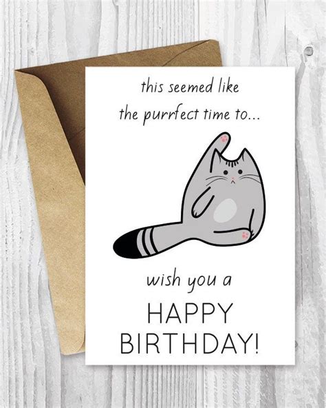 Funny Birthday Cards Printable Birthday Cards Funny Cat Etsy Cat