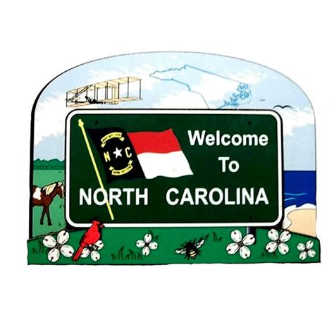 North Carolina State Welcome Sign Decowood Fridge Magnet