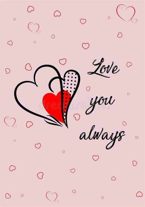 Illustration Of Love Background For Happy Valentines Day Card With Heartsf Stock Illustration