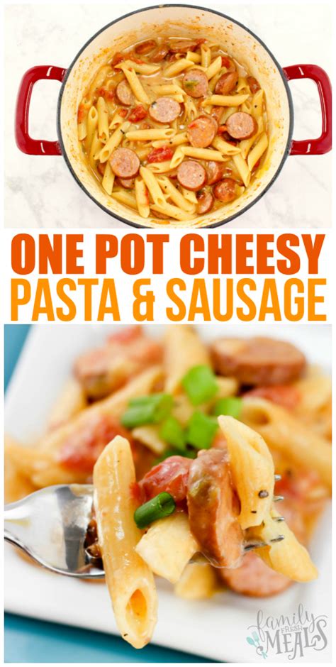 I didn't have fontina so subbed pepper jack and sharp cheddar. One Pot Cheesy Pasta and Sausage - Family Fresh Meals