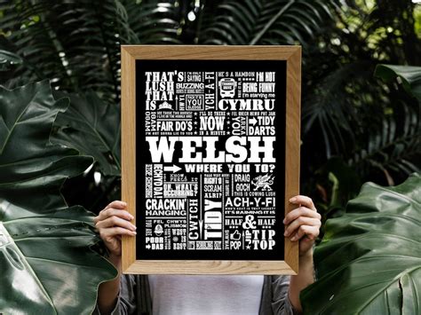 Traditional Funny Welsh Sayings Giclee Print Or Canvas Etsy Uk