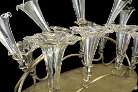 Antique Epergne Crystal Vase Centerpiece