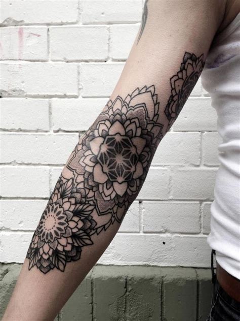 The lotus flowers used here are perfect for the tattoo. mandala flowers by Philippe Hernandez #arm #tattoos ...