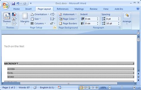 Ms Word 2007 Create A Different Header For The First Page