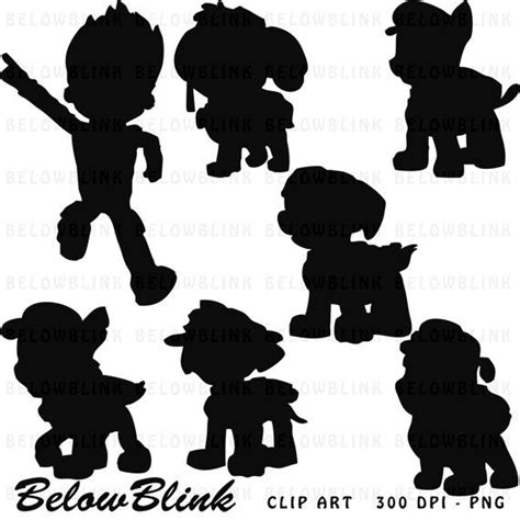Paw Patrol Silhouettes Clipart Clip Art Digital by ...