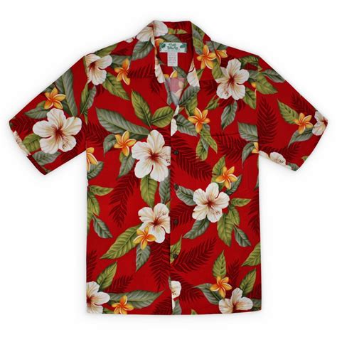 Mens Hawaiian Shirt Hibiscus Flower Print Beach Party Aloha Camp