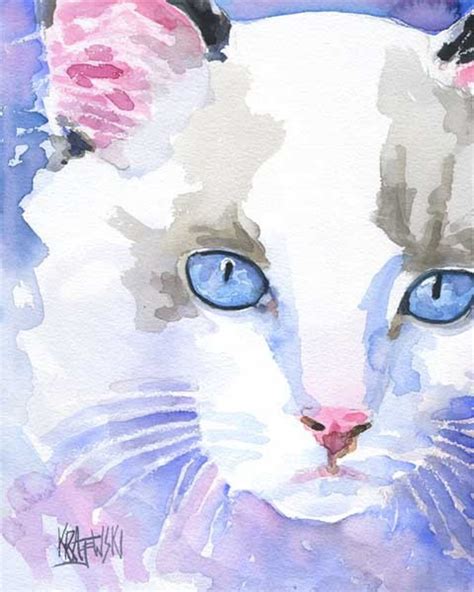 Ragdoll Cat Art Print Of Original Watercolor Painting 11x14 Etsy