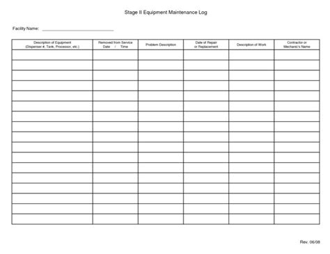 Equipment Service Record Template Yahoo Image Search