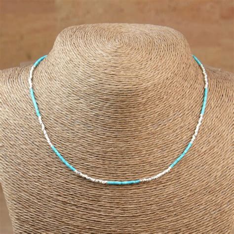 Turquoise Choker Necklace For Women Multi Stone Sterling Etsy