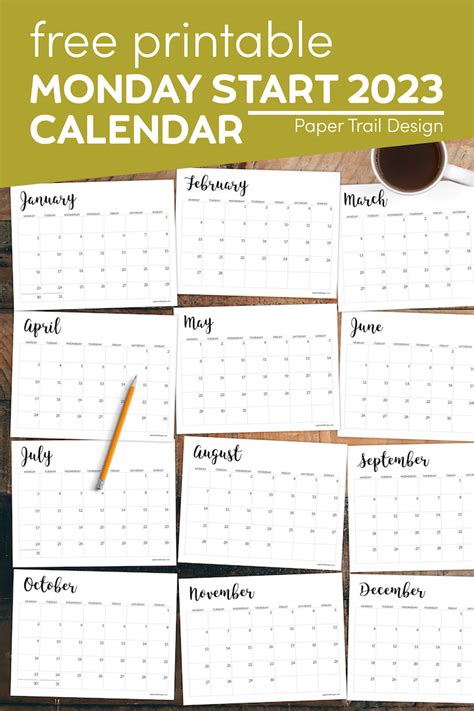 Monday Start Calendars 2023 2024 Calendarkart Printable Calendar 2023