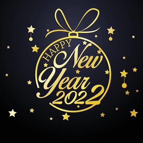 Happy New Year 2022 Lettering Holiday Vector Illustration 2960201