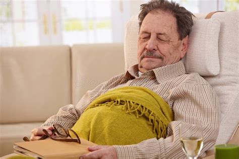 Senior Man Sleeping In Armchair Royalty Free Stock Photos Image 16301458