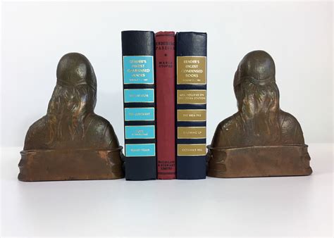 Vintage Antique Copper Bookends Beatrice From Dante Inferno 2 Heavy