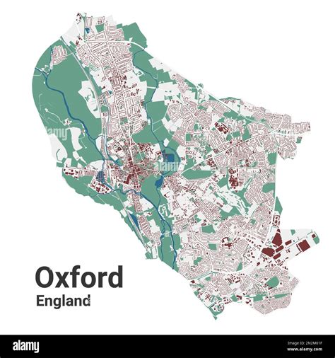 Mappa della città di Oxford Inghilterra Regno Unito Mappa