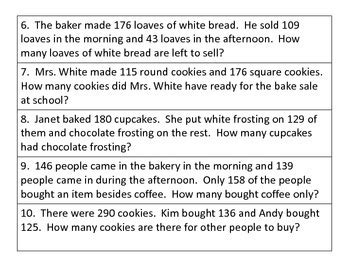 The key words to look out for in a problem sum involving subtraction are: Word Problems--3 digit addition and subtraction by ...