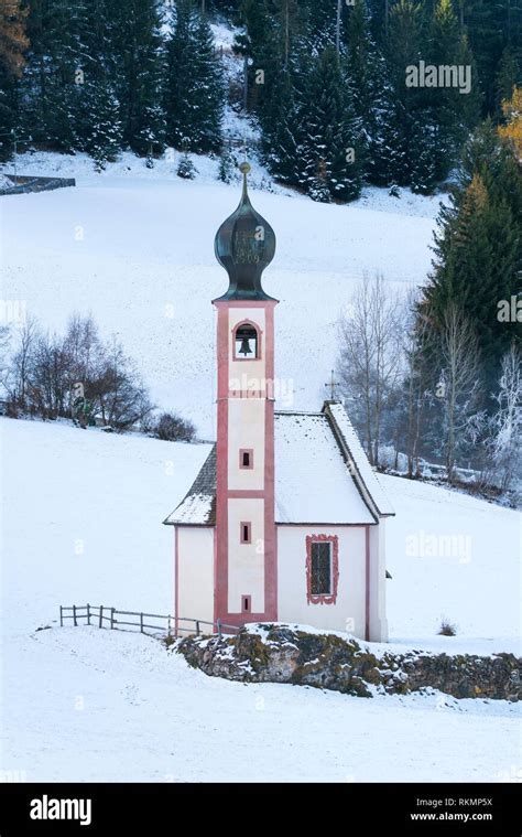 St Johann Church Santa Maddalena Village Val Di Funes Bolzano