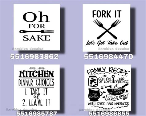 Kitchen Decal Codes For Bloxburg