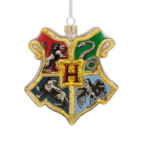 Hallmark Harry Potter Hogwarts Houses Glass Shield Christmas Ornament