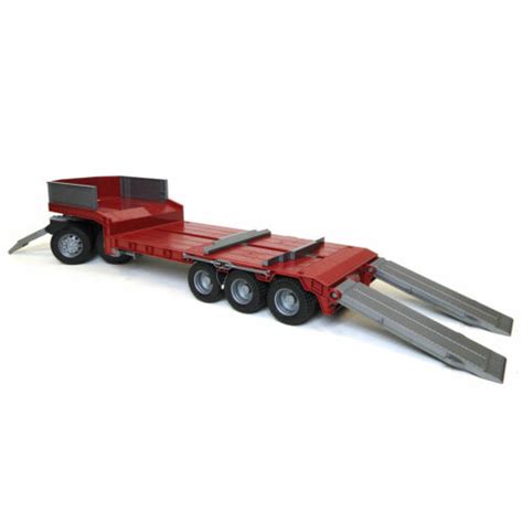 116 Bruder Red Tri Axle Low Loader Trailer And Dolly 42823 Kit Ebay