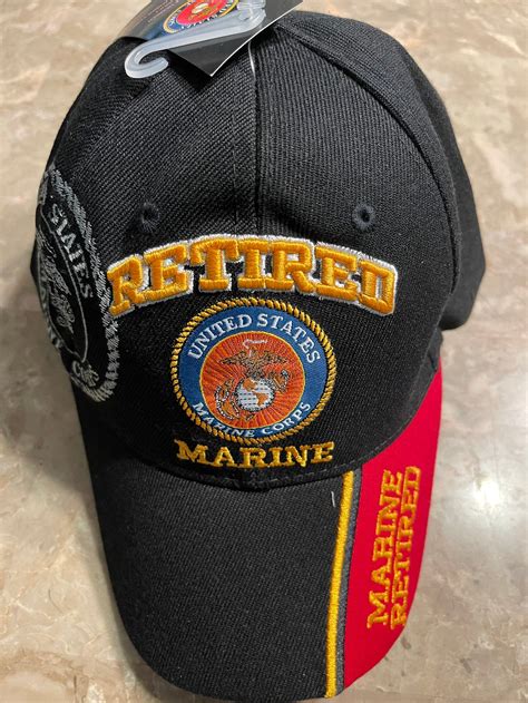 Us Marine Corps Retired Cap Blackred Etsy