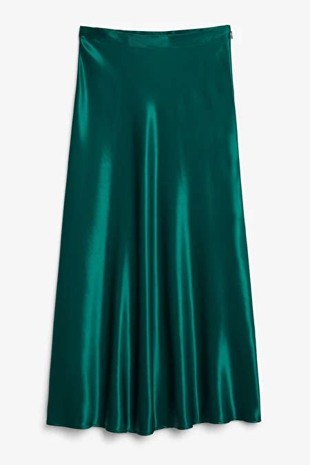 Long Satin Skirt Emerald Green Skirts Monki A Gorge Maxi Skirt