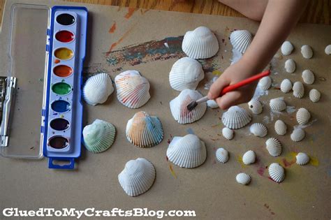 Watercolor Seashell Frame Kid Craft
