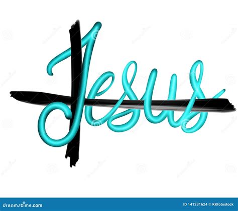 Word Jesus On A Cross Cartoon Vector 122741313