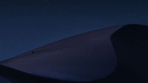 Download Wallpaper 1920x1080 Desert Night Dark Dunes Starry Sky