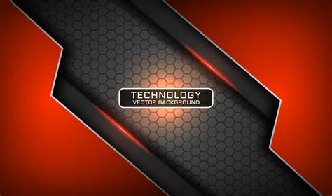 Abstract 3d Orange Technology Background With Light Effect Decoration