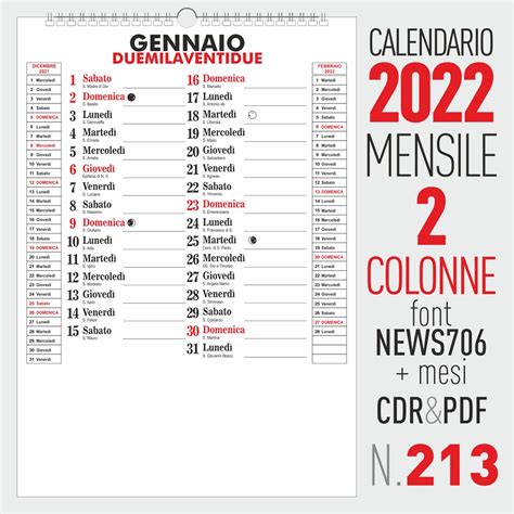 Calendario 2022 Editabile Word Calendario Modello Gam