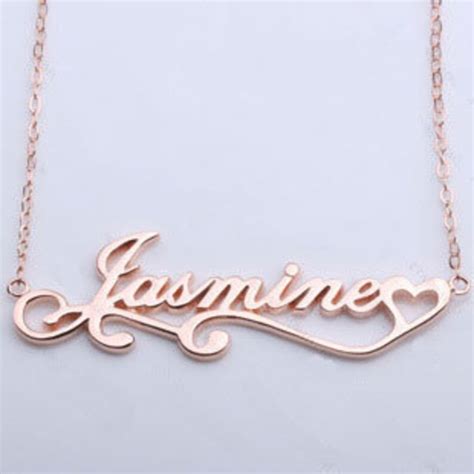 Custom Rose Gold Name Necklace Personalized Name Etsy