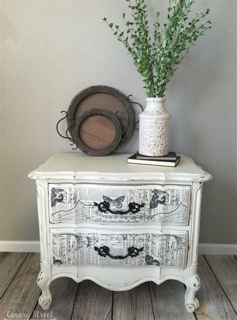 Black And White French Nightstand Canary Street Crafts Decoupage