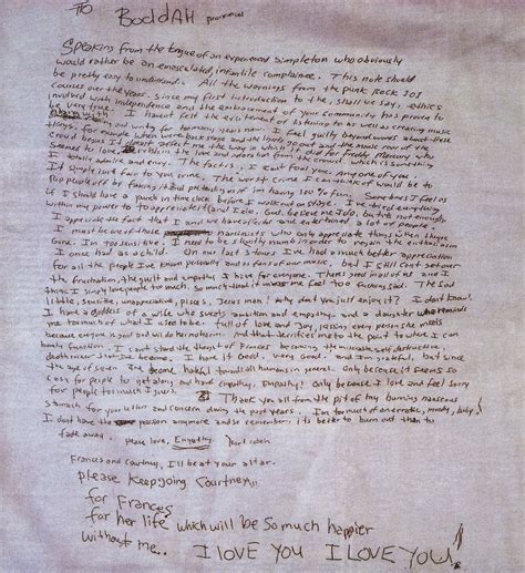Kurt cobain started the grunge band nirvana in 1988 and made the leap to a major label in 1991, signing with geffen records. Kurt Cobain's Suicide Note - That Eric Alper