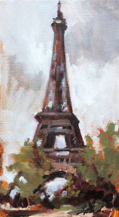 Paris Landscape Painting Eiffel Tower Paris 55x10 Oil Painting On
