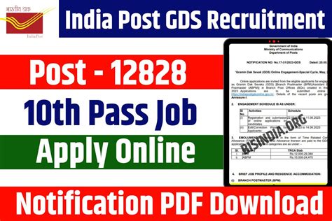 India Post Gds Recruitment Notification Pdf Apply Online For New