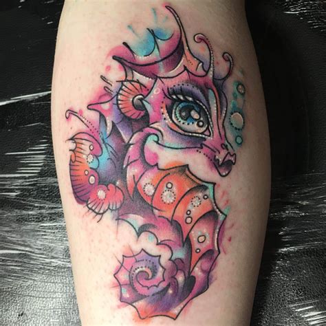 Watercolour Seahorse Tattoo Seahorse Tattoo Body Art Tattoos Tattoos