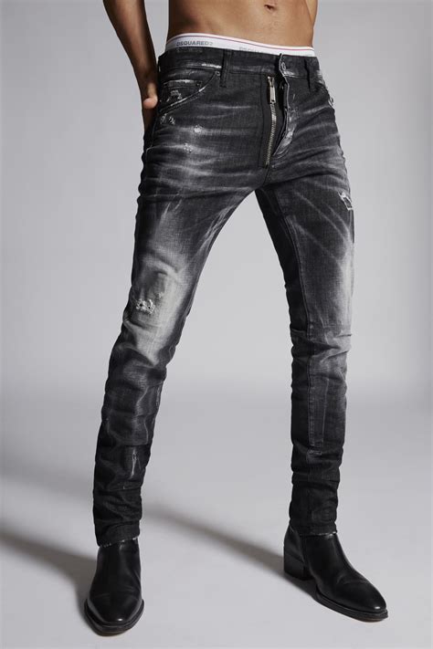 dsquared2 black denim cool guy jeans 5 pockets for men official store denim jeans men