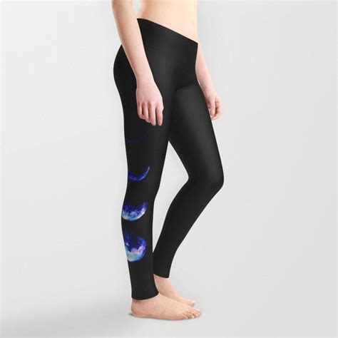 Moon Phases Yoga Pants Yoga Leggings Moon Art Blue Moon