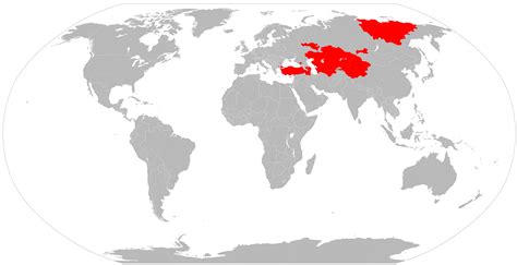 Map Of Countries And First Level Subdivisions Where The Speakers Of