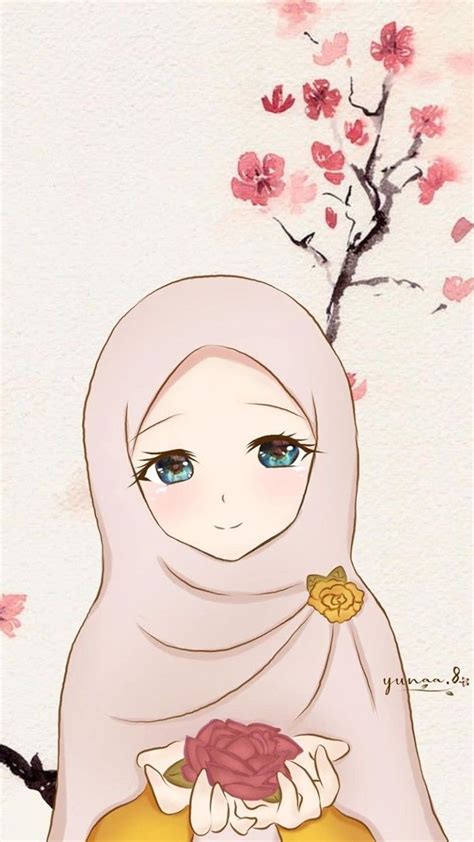 Kartun Anime Wallpaper Hijab Muslimah Beautiful Cute Cartoon Hijabi