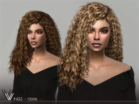 The Sims Resource Wings Tz0912 Hair Sims 4 Hairs Sims 4 Curly Hair Sims Hair Curly Hair