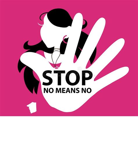 No Means No Sexual Harassment Sexual Violence Prevention Social Issue Poster Stock Vector