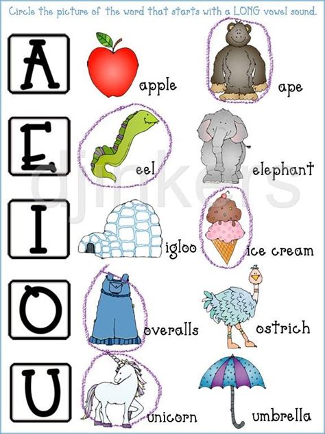 long vowels short vowels worksheet alphabet images school early