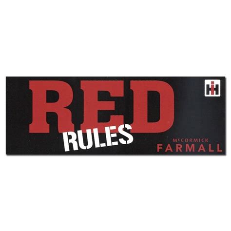 Ih Farmall Red Rules Bumper Sticker Stickers And Decals Home