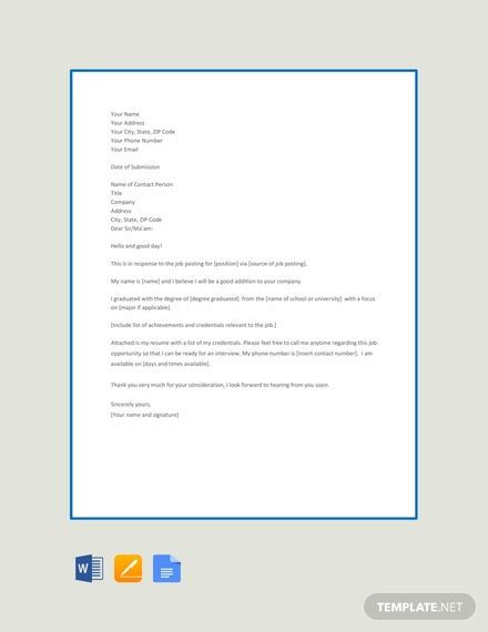 Better prepare your job applications before submitting. FREE Employment Application Letter Template - PDF | Word ...