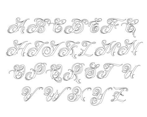 Free Printable Calligraphy Letters Alphabet Stencils