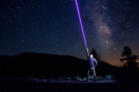 This Long Exposure Involves Stars Lasers And Flash Lighting